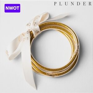 Plunder Design "Oralia" 4ct Bracelets & Cream Ribbon - NWOT
